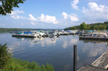 Lake Wilhelm marina at Maurice K. Goddard State Park